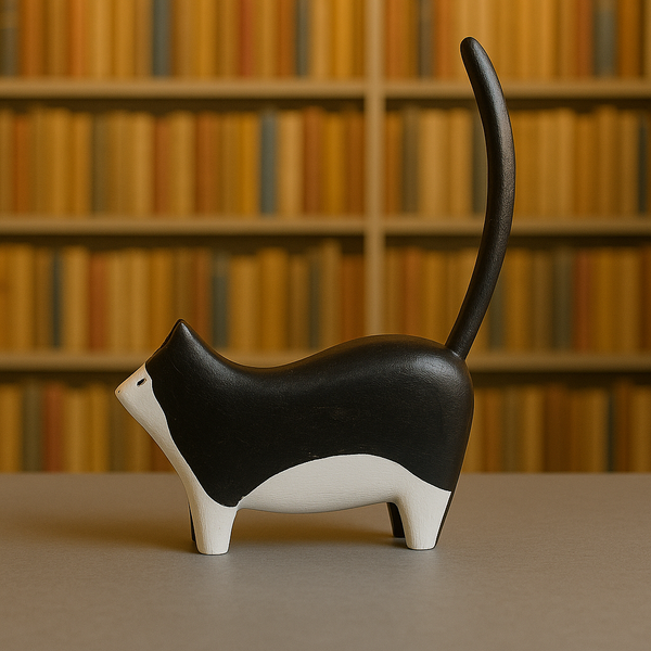 Porta Anel de Madeira - Gato