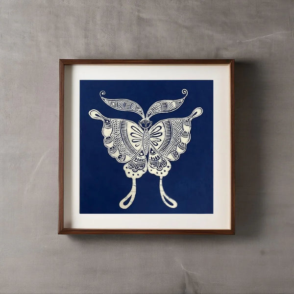 Pintura Batik Chinesa com Moldura