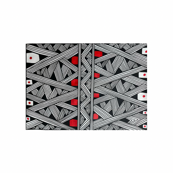 Pintura Indígena Waxamani Mehinako Xingu - 70x50cm