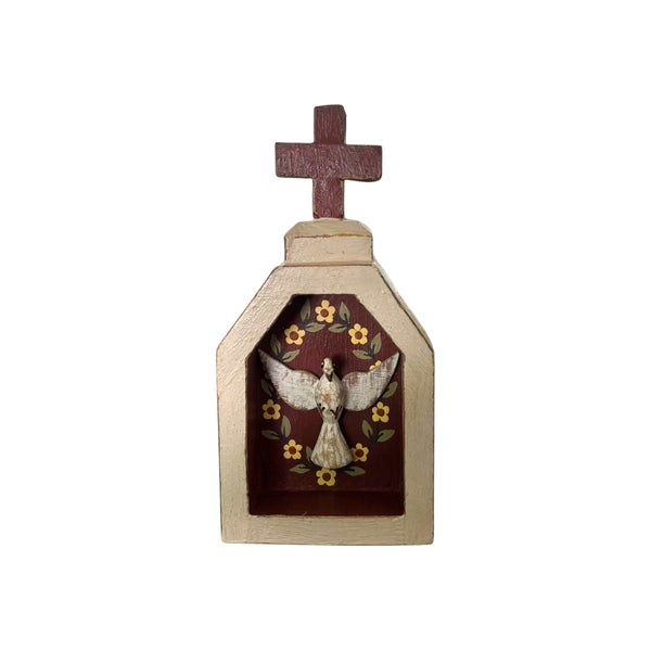 Mini Oratório com Divino de Madeira