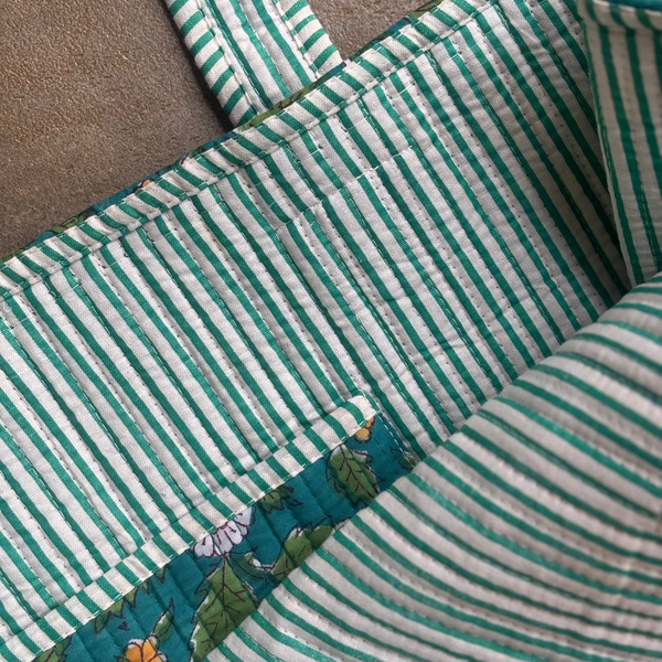 Bolsa Indiana Kantha Quilt - Dupla Face