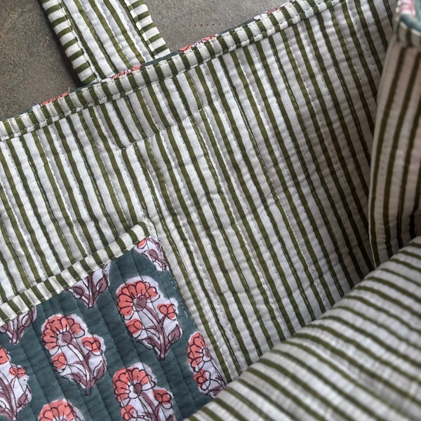 Bolsa Indiana Kantha Quilt - Dupla Face