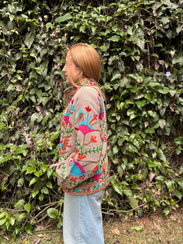 Jaqueta Indiana Bordada Cotton M/G