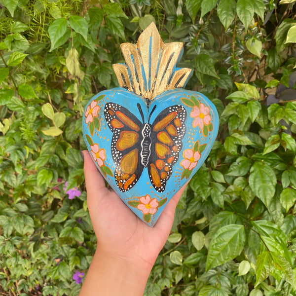 Coração Milagrito Mexicano - Mariposa