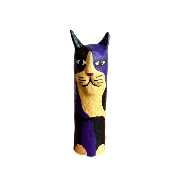 Escultura Gato de Papel Machê (