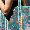 Bolsa Indiana Suzani Velvet - Dupla Face