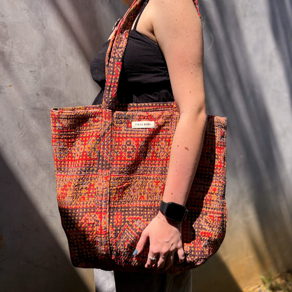 Bolsa Indiana Kantha - Dupla Face