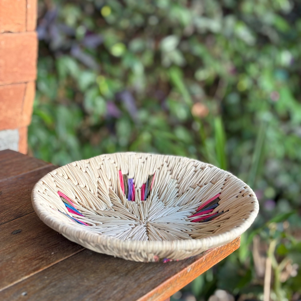 Cesta de Palha de Buriti M -  Família Indígena Warao