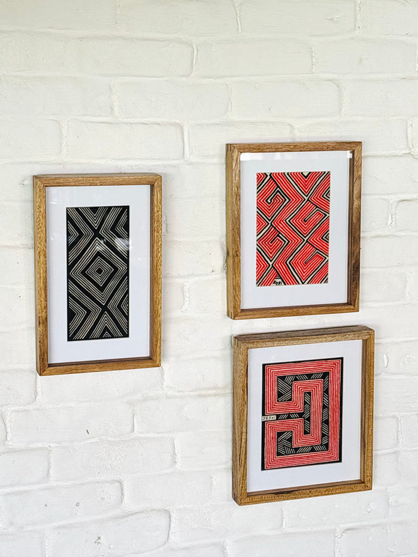 Tela Grafismo Asurini com Moldura