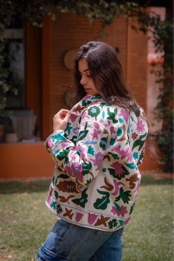 Jaqueta Indiana Bordada Cotton P/M