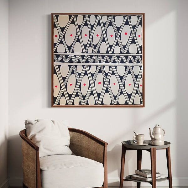 Arte Pintura Indígena  Waxamani Mehinako com Moldura