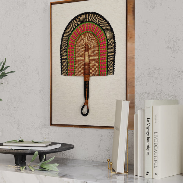 Leque Decorativo de Bolgatanga com Moldura