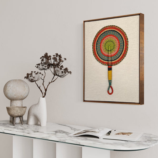 Leque Decorativo de Bolgatanga com Moldura