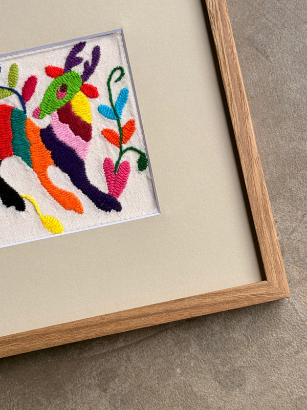 Quadro Tecido Bordado Otomí - México