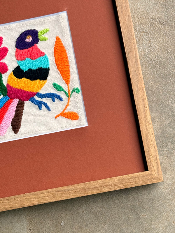 Quadro Tecido Bordado Otomí - México