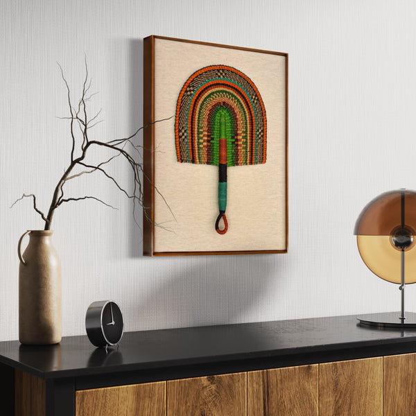 Leque Decorativo de Bolgatanga com Moldura