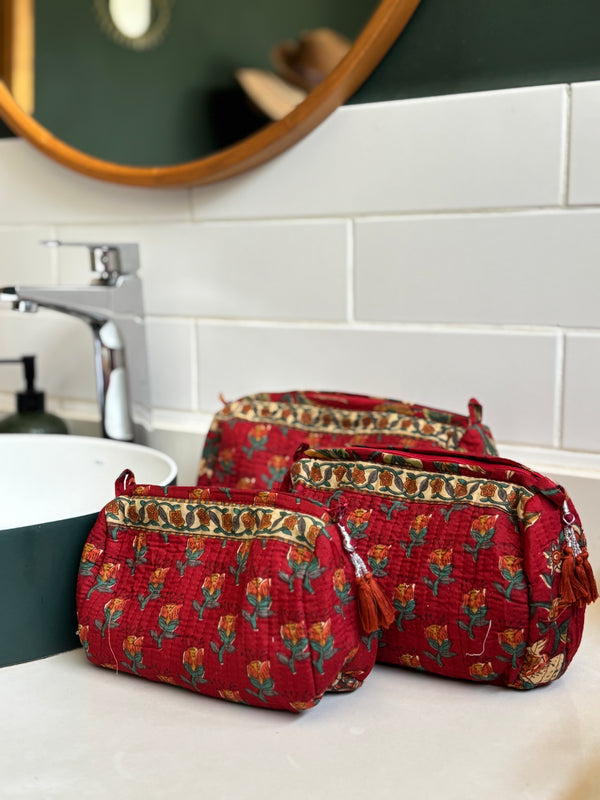 Nécessaire Indiana Kantha Quilt  - Kit com 3