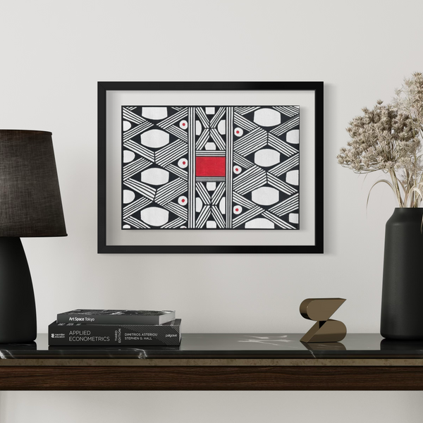 Pintura Indígena Waxamani Mehinako Xingu - 43x30cm