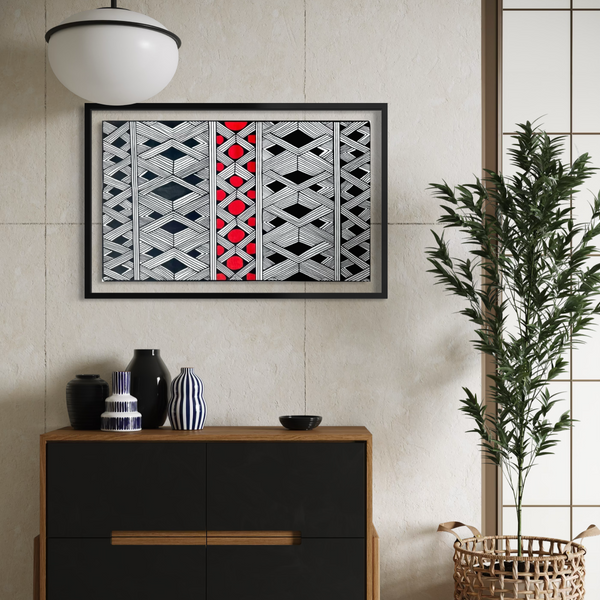 Pintura Indígena Waxamani Mehinako Xingu - 90x54cm