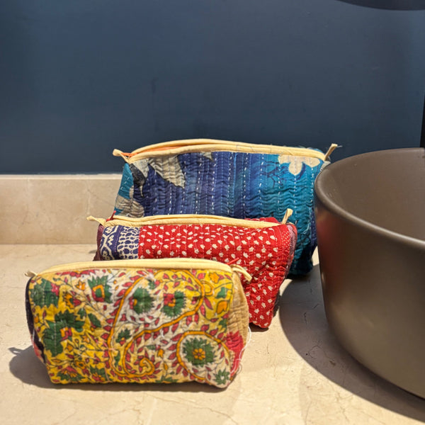 Nécessaire Indiana Kantha Quilt  - Kit com 3