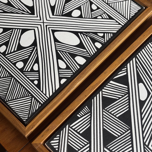 Pintura Indígena Waxamani Mehinako Xingu com Moldura