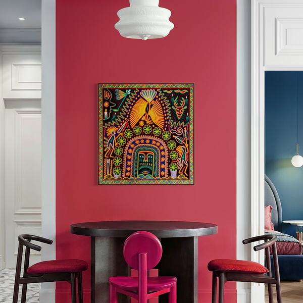 Quadro Huichol – Deusa da Pedra Sagrada