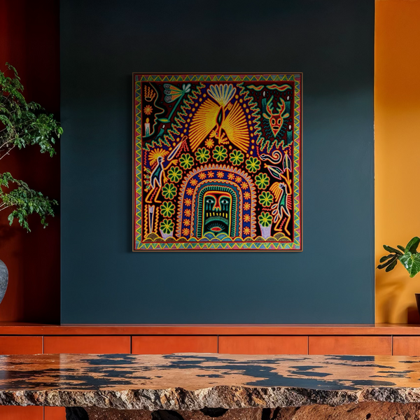 Quadro Huichol – Deusa da Pedra Sagrada