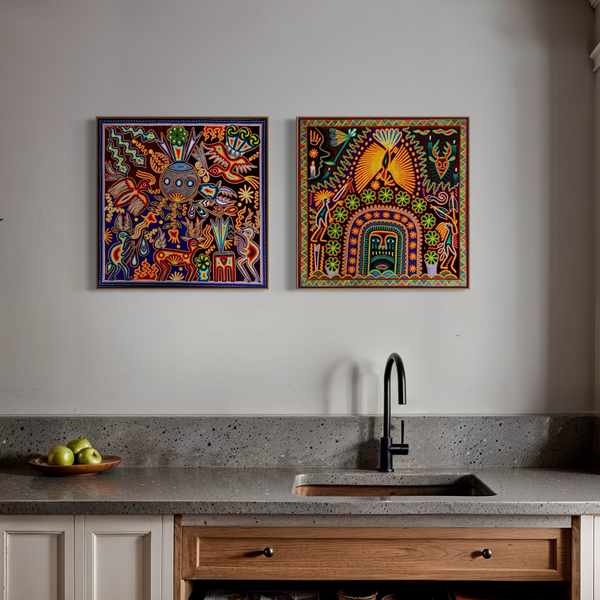 Quadro Huichol – Deusa da Pedra Sagrada