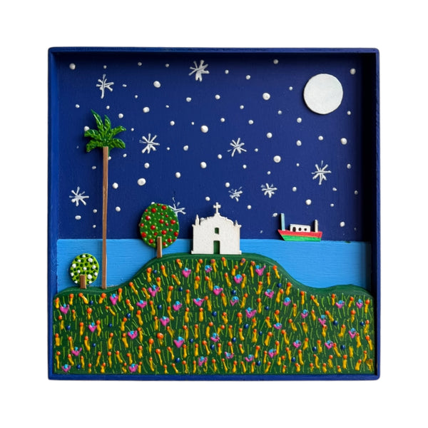 Quadro em Relevo Luar da Bahia — dos Artistas Bigu e Liu