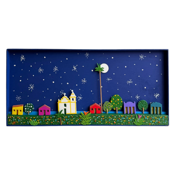 Quadro em Relevo Luar da Bahia — dos Artistas Bigu e Liu