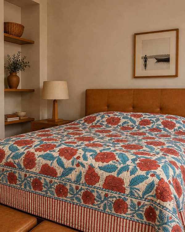 Colcha de Cama Fina Decorativa Indiana