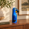 Escultura Arara Azul de Papel Machê