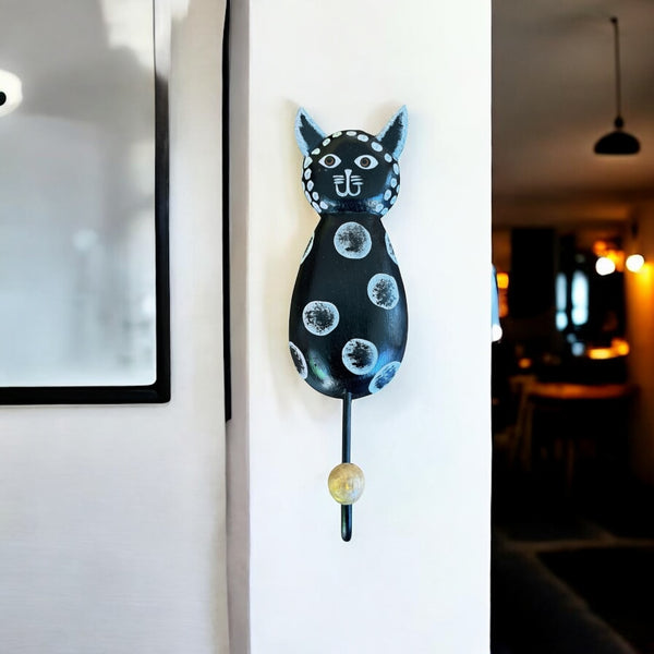 Porta Cabide De Madeira- Gato