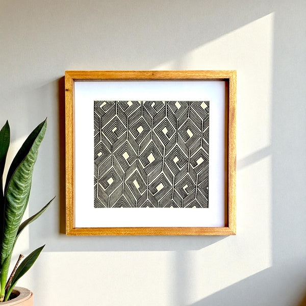 Tela Grafismo Asurini com Moldura