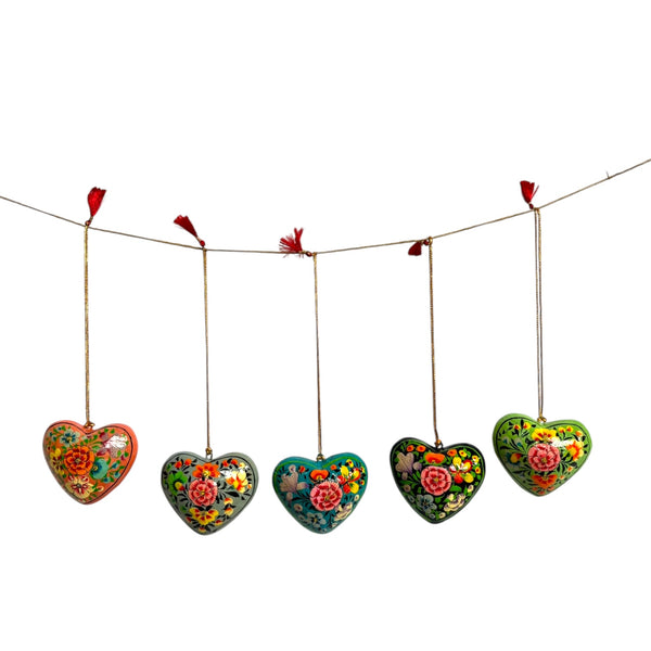 Kit 5 Corações de Natal- Caxemira