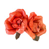 Conjunto 2 Flores de Palha de Milho Vermelho