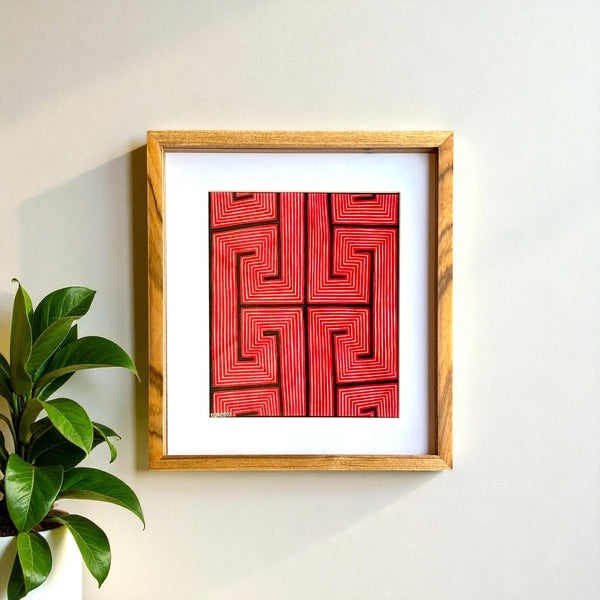 Tela Grafismo Asurini com Moldura