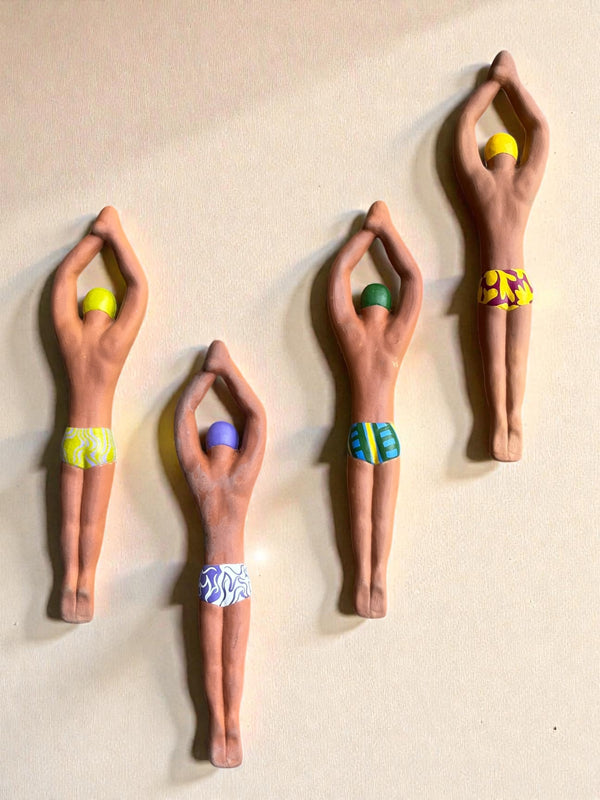 Nadador de Cerâmica - Artesão Leno