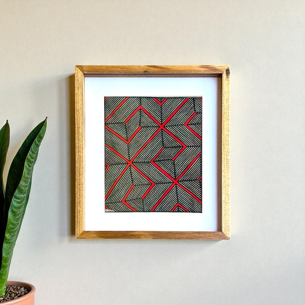 Tela Grafismo Asurini com Moldura