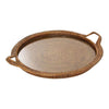 Bandeja Rattan Indiana com Vidro