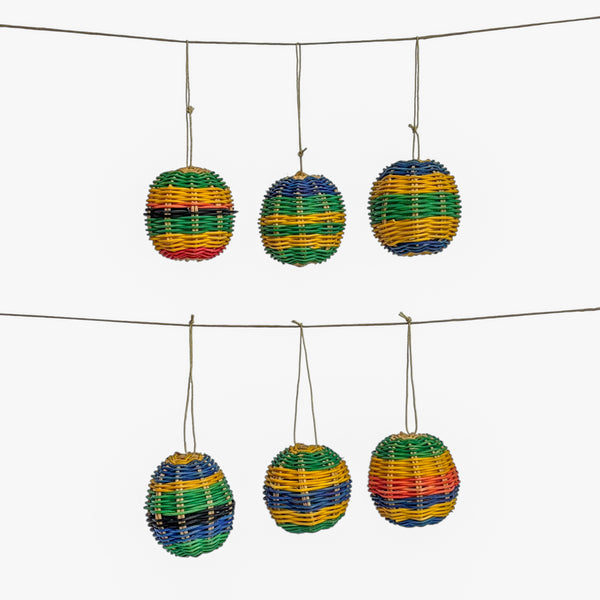 Conjunto de 6 Bolas de Natal Amazônicas