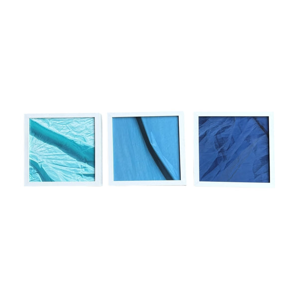 Conjunto 3 Quadros Coleção Rio de Cores –  Azul infinito