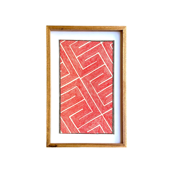 Tela Grafismo Asurini com Moldura