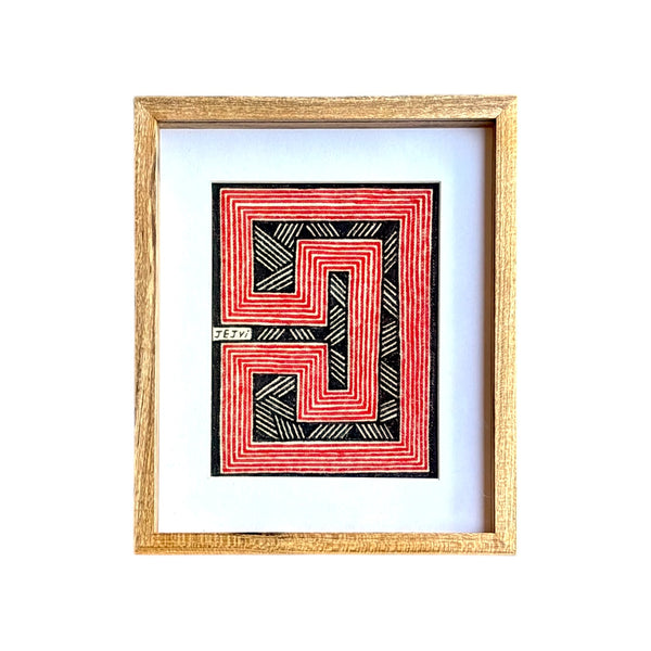 Tela Grafismo Asurini com Moldura