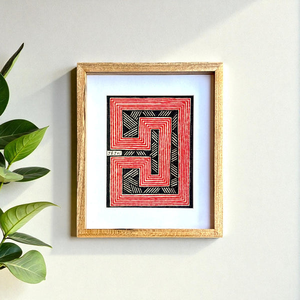 Tela Grafismo Asurini com Moldura