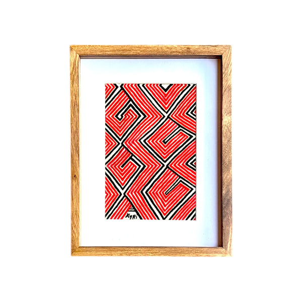 Tela Grafismo Asurini com Moldura