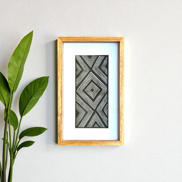 Tela Grafismo Asurini com Moldura