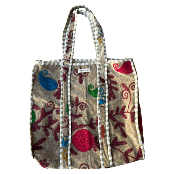 Bolsa Indiana Suzani Velvet - Dupla Face