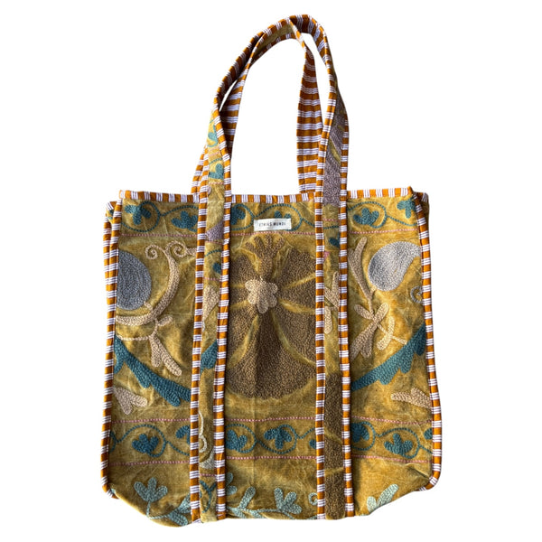Bolsa Indiana Suzani Velvet - Dupla Face