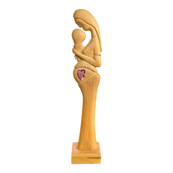 Escultura Beijo de Mãe com Coração - Mestre Elias José